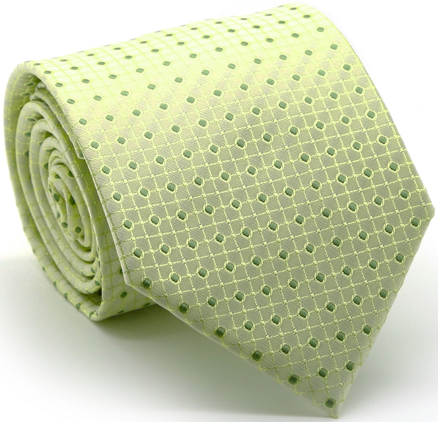 Classic Green Geometric Pattern Business Casual Necktie & Hanky Set