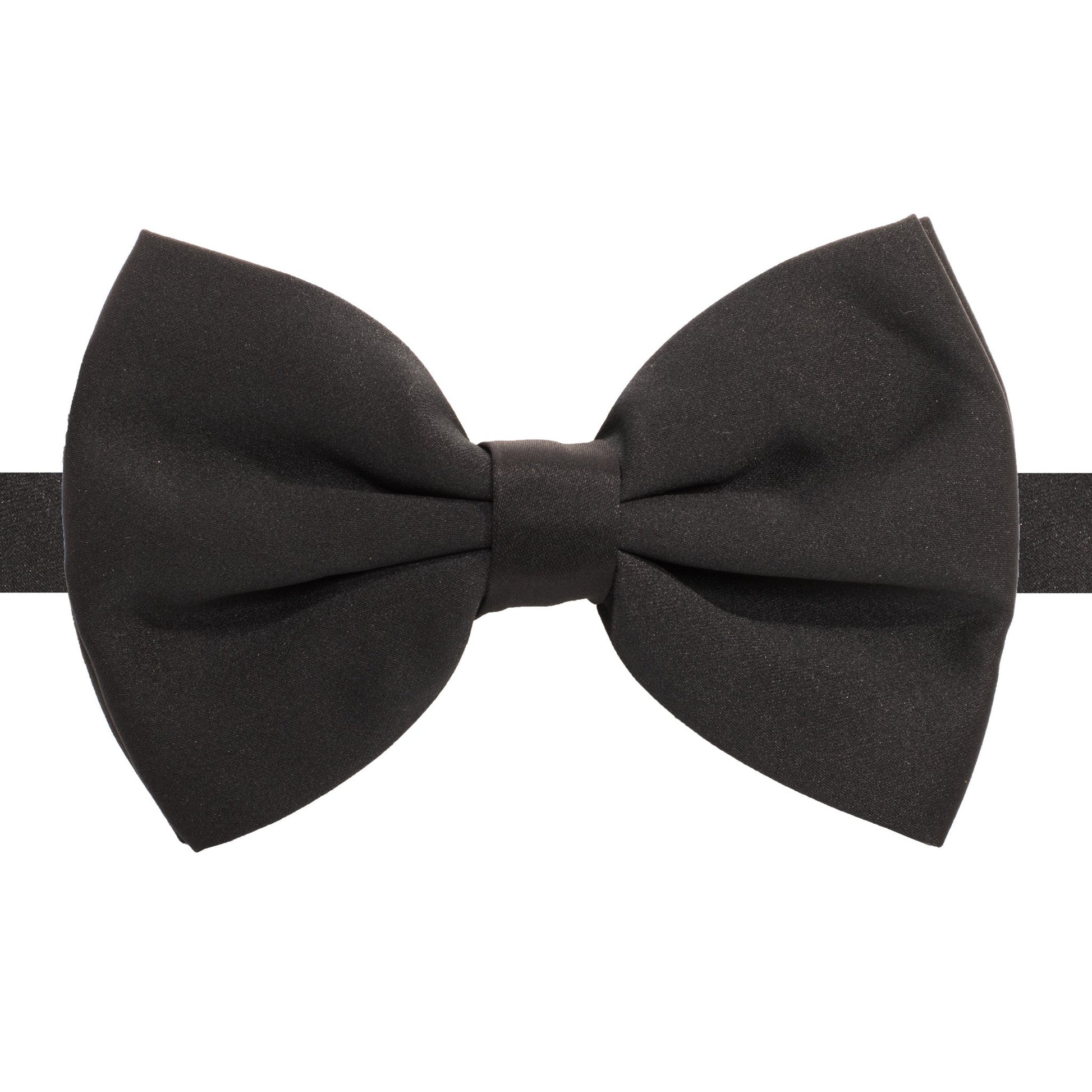 Black Adjustable Satin Bowtie-0
