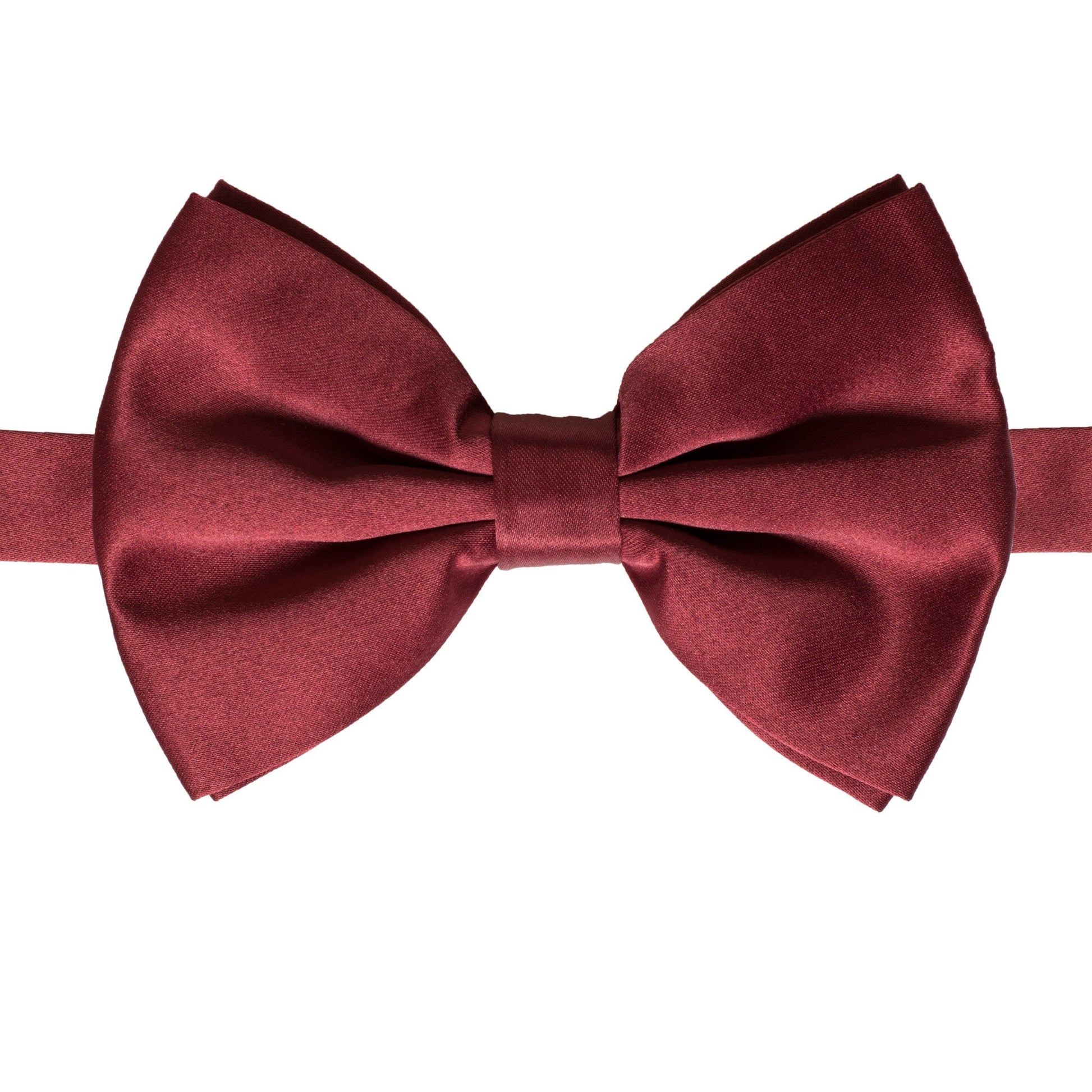 Burgundy Adjustable Satin Bowtie-0
