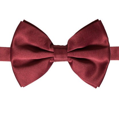 Burgundy Adjustable Satin Bowtie-0
