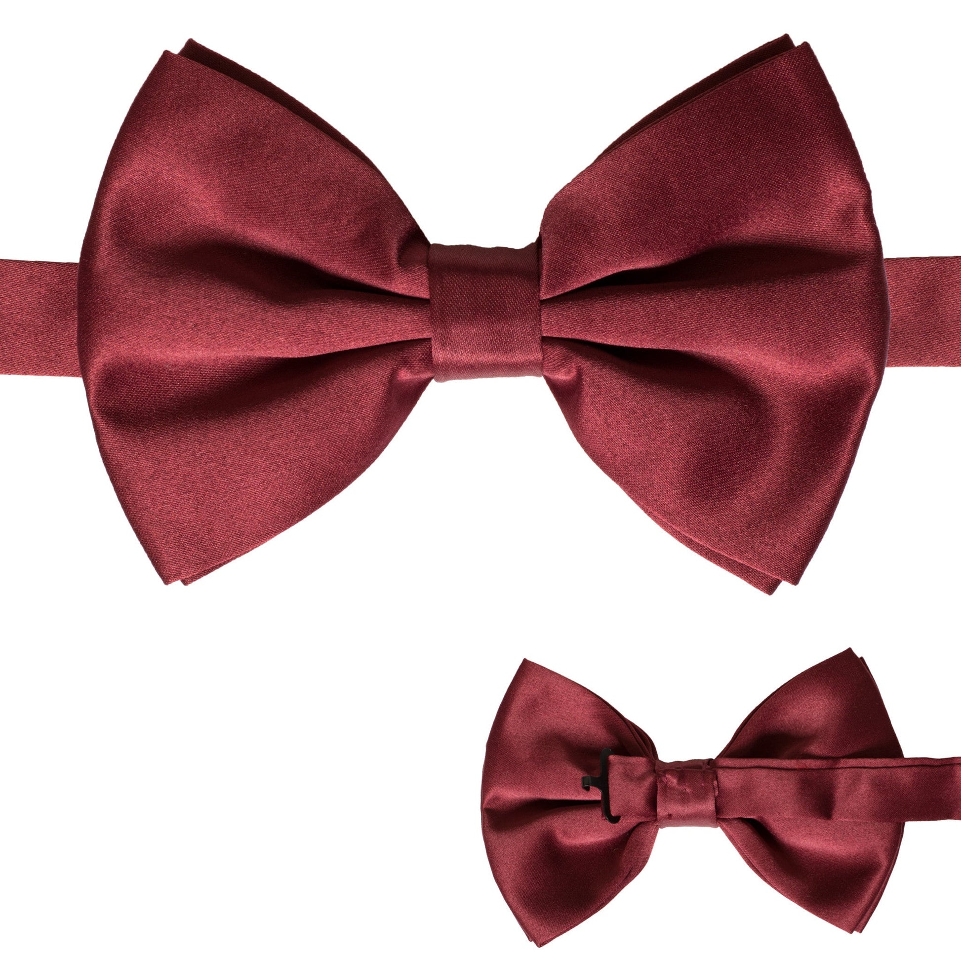 Burgundy Adjustable Satin Bowtie-1