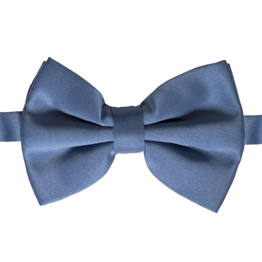 Navy Blue Adjustable Satin Bowtie-0