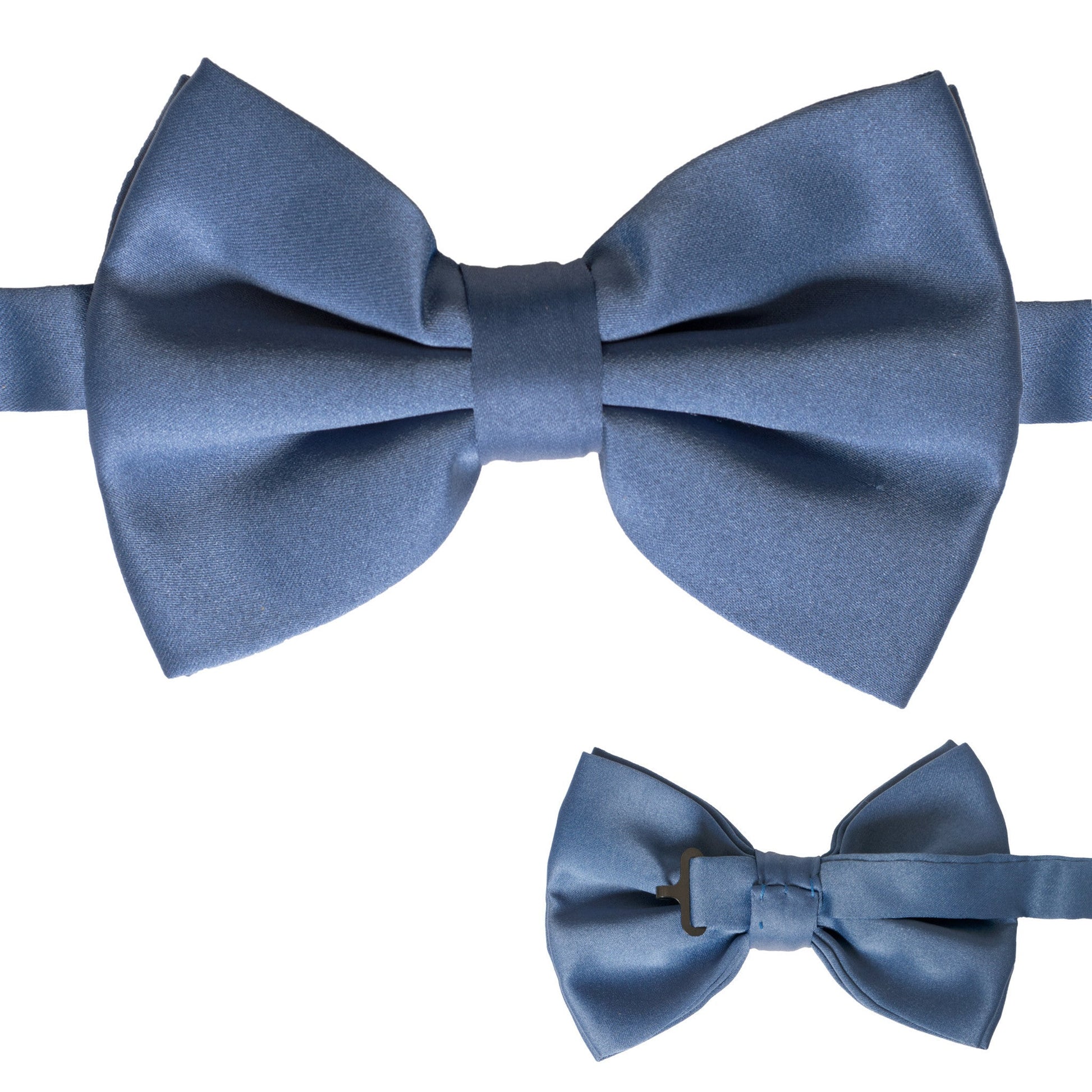 Navy Blue Adjustable Satin Bowtie-1