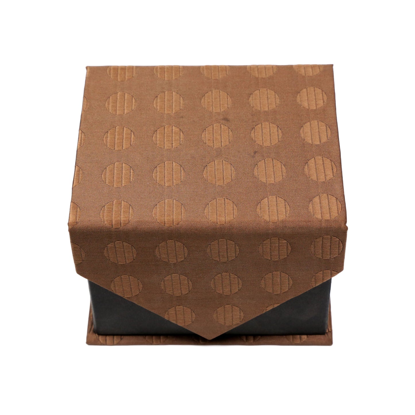 Men's Brown Round Geometric Pattern Design 4-pc Necktie Box Set-1