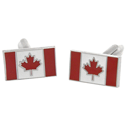 Canadian Flag Cufflinks with Jewelry Box-0