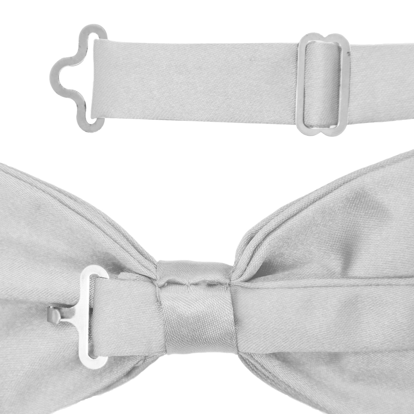 Silver Satin Adjustable Bowtie-1