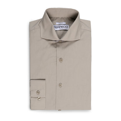 Grey Slim Fit Cotton Dress Shirt-3