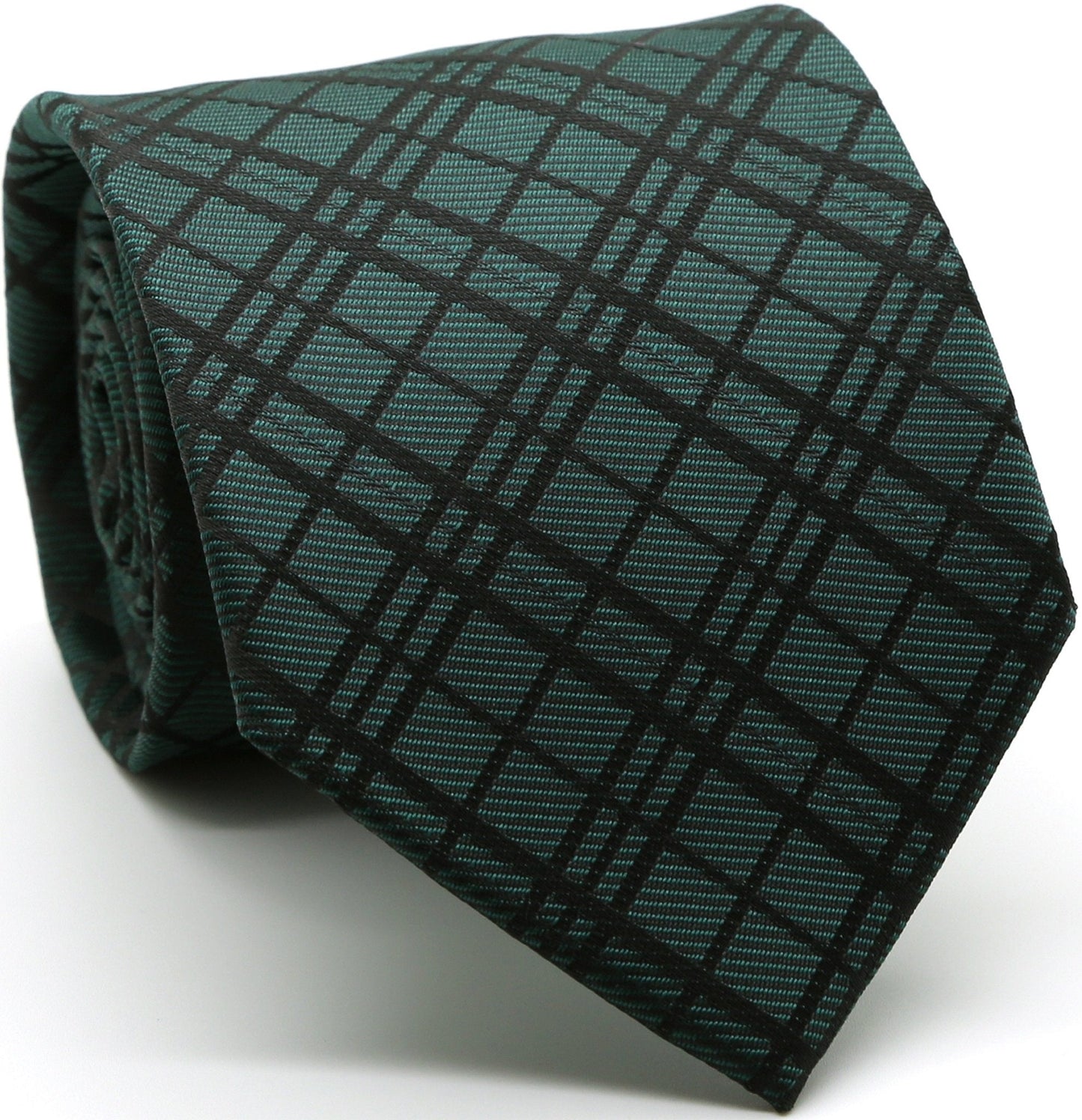 Classic Green Striped Pattern Necktie & Pocket Square Set