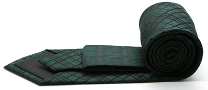 Classic Green Striped Pattern Necktie & Pocket Square Set