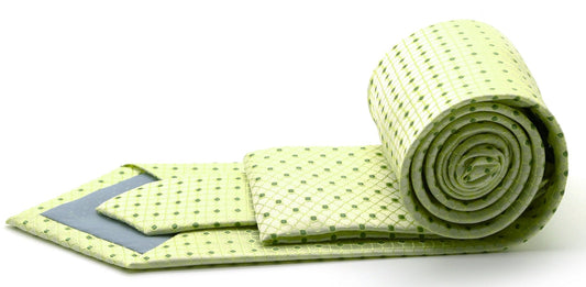 Classic Green Geometric Pattern Business Casual Necktie & Hanky Set