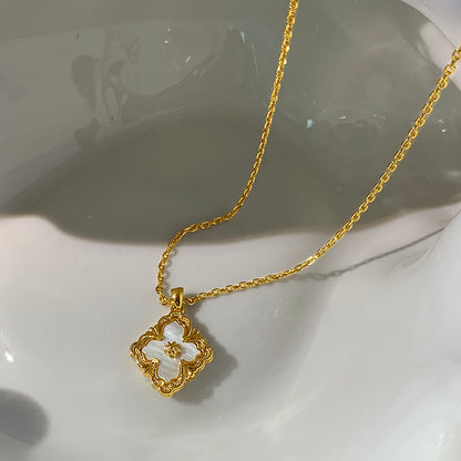 Four Leaf Fritillaria Necklace